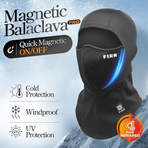 Magnetic Balaclava Face Mask Winter Thermal Fleece Ski & Snowboard Face Cover Breathable Windproof Instant Open/Close in Saudi Arabia