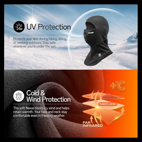 Magnetic Balaclava Face Mask Winter Thermal Fleece Ski & Snowboard Face Cover Breathable Windproof Instant Open/Close in Saudi Arabia