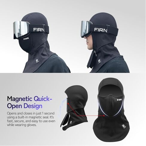 Magnetic Balaclava Face Mask Winter Thermal Fleece Ski & Snowboard Face Cover Breathable Windproof Instant Open/Close in Saudi Arabia