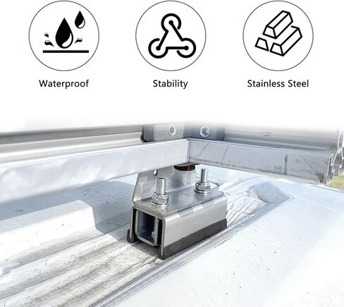 6 قطع من مجموعة حامل سقف الشاحنة، 304 دعامة من الفولاذ المقاوم للصدأ، متوافقة مع ProMaster/Boxer/Ducato/Jumper Vans، طقم تثبيت على السقف للألواح الشمسية RV. in Kuwait