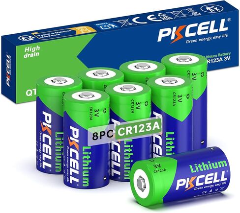 بطارية PKCELL CR123A بطاريات ليثيوم 123A 4 عبوات 1500 مللي أمبير في الساعة CR17345 3 فولت بطاريات ليثيوم لمصابيح الشدة ونظام إنذار الأمان ومستشعر الحلقة in Kuwait