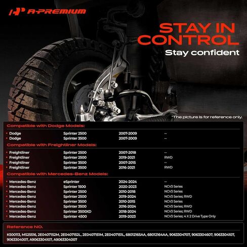 A-Premium 2 x Front Lower Ball Joints, Compatible with Dodge Sprinter 2500 3500 & Mercedes-Benz eSprinter, Sprinter 1500 3500XD 4500 & Freightliner Sprinter 2500 3500 in Saudi Arabia