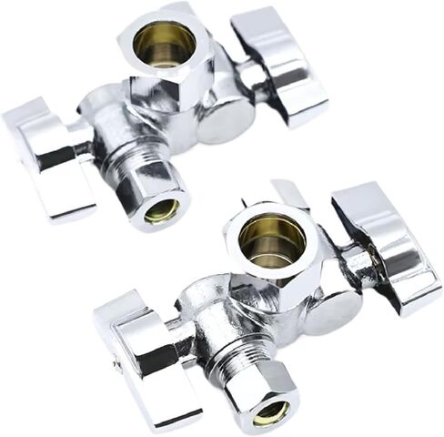 3/8" * 5/8" * 3/8" Comp. OD؛ 1/4 صمام إيقاف ضغط بمقبض مزدوج؛ 2 قطعة/علبة؛ 80407 in Saudi Arabia
