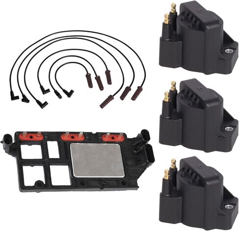 ENA Set of 3 Ignition Coil and Module with Wire Set Compatible with Buick Chevrolet Oldsmobile Pontiac Century Impala Lumina Malibu Venture Silhouette Montana Replacement for LX346 in Saudi Arabia