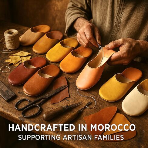 Moroccan babouche slipper, Leather slipper, Unisex Handmade Babouches slippers Dyed With Natural Color, babouche men, babouche women in Kuwait
