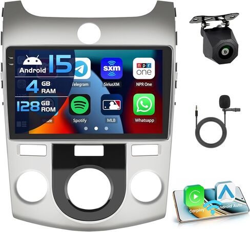 2+64G Android 13 CarPlay Car Stereo Radio for Kia Forte Cerato K3 (Manual A/C) 2008-2012, 9'' HD Touch Screen Compatible with Android Auto, AHD Backup Camera, Mirror Link, GPS, WiFi, FM RDS in Saudi Arabia