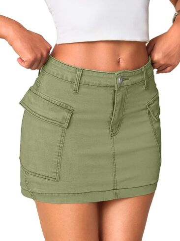 المرأة مثير متعدد الألوان البضائع الدنيم تنورة صغيرة، منخفضة الارتفاع بسط Bodycon قصيرة جان التنانير، نادي الحفل ملابس غير رسمية in Saudi Arabia