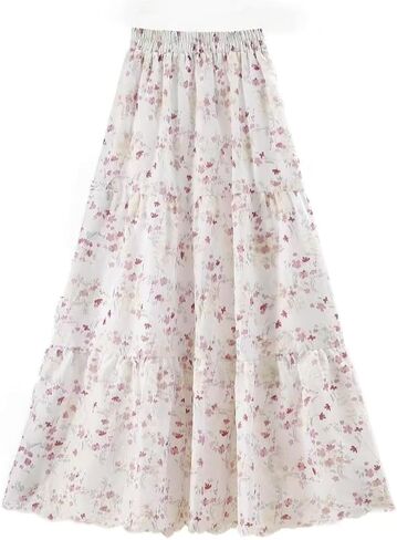 Women's Novelty Skirt High Waist Slimming Embroidered Flower Skirt Covering Hips a-Line Cake Skirts in Saudi Arabia