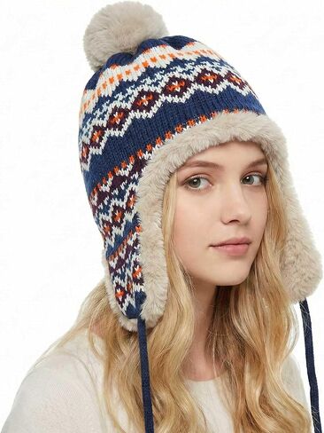 الشتاء النساء قبعة متماسكة قبعة الأذن اللوحات الصياد قبعة الرجال القبعة الدافئة in Kuwait