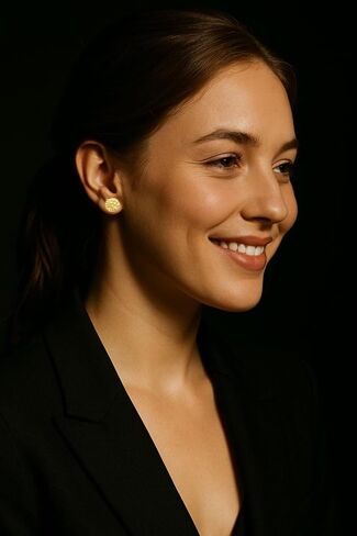 Gold Nugget Earrings for Men & Women, 18K Gold Plated Nugget Textured Stud Earrings, Classic Nugget Design Jewelry Gift, Unisex in Saudi Arabia