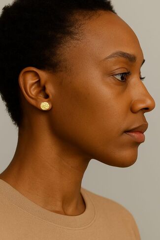 Gold Nugget Earrings for Men & Women, 18K Gold Plated Nugget Textured Stud Earrings, Classic Nugget Design Jewelry Gift, Unisex in Saudi Arabia