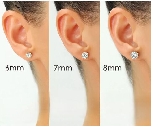 14K Yellow Gold Round Moissanite Screw back Pair Stud Earring Women, Men, unisex earrings, Great gifts in Saudi Arabia