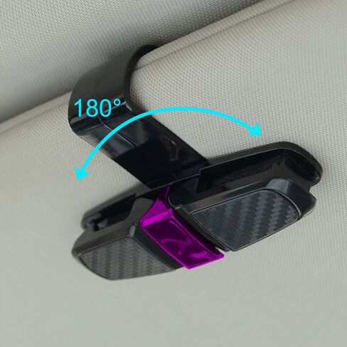 2 Pack Glasses Holders for Car Sun Visor, Sunglasses Eyeglasses Mount with Ticket Card Clip - Black + Pink in Saudi Arabia