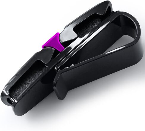 2 Pack Glasses Holders for Car Sun Visor, Sunglasses Eyeglasses Mount with Ticket Card Clip - Black + Pink in Saudi Arabia