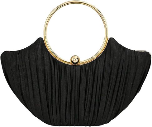 QWINEE Women's Gold Clutch Metallic Evening Handbags Glitter Top Handle Purses Wedding Party Crossbody Bag in Saudi Arabia