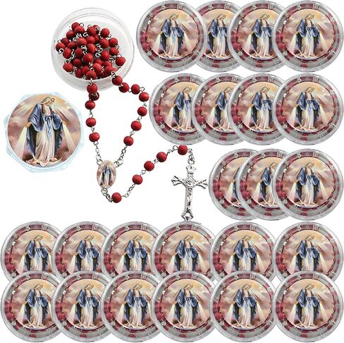 24 PCS Our Lady of Grace Rosaries Baptism First Communion Christening Memorial Favor for Guest (White) in Saudi Arabia