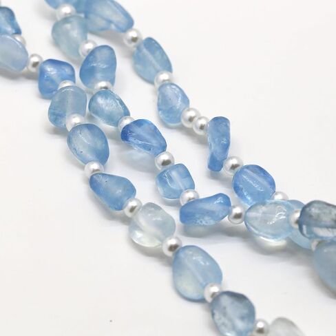 قلادة Co Co Lotus Aquamarine للنساء، قلادة حجر ميلاد مارس مصنوعة يدويًا من كوارتز الزبرجد الأزرق، هدايا عيد ميلاد للأم والأخت والزوجة in Kuwait