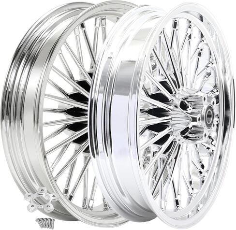 TOFR 16x3.5 16x3.5 Front Rear Wheels Rims Fat Spoke For Harley FLSTC Heritage Softail Classic FLSTN Deluxe 2000-2007 FLSTF Fat Boy FXST Softail FXSTB Night Train FXSTS FLSTS Springer 00-05 Chrome in Saudi Arabia