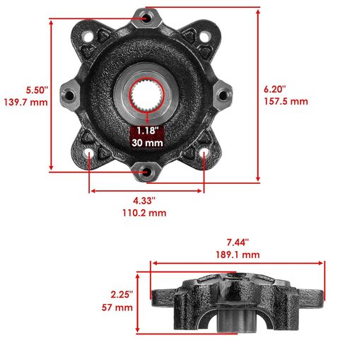 Replacement for Front Left Right Wheel Hub Disc Rotor Bearing for Polaris Ranger 800 6X6 12-17 Mod-C26C-44376 in Saudi Arabia