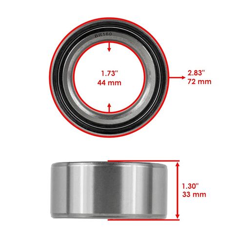 Replacement for Front Left Right Wheel Hub Disc Rotor Bearing for Polaris Ranger 800 6X6 12-17 Mod-C26C-44376 in Saudi Arabia