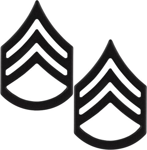 MEDALS OF AMERICA EST. 1976 US Army Staff Sergeant E6 Subdued Black Metal Rank Pair in Saudi Arabia
