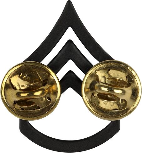 MEDALS OF AMERICA EST. 1976 US Army Staff Sergeant E6 Subdued Black Metal Rank Pair in Saudi Arabia