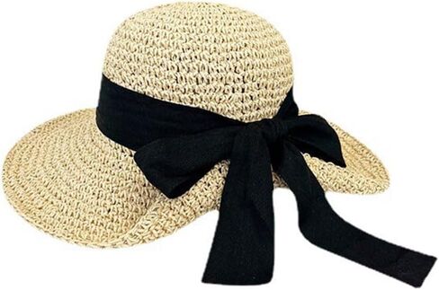 Straw Beach Hats,Beach Hat for Women,Summer Straw Sun Caps Wide Brim Beach Sun Cap Beach Sun Hats for Women/Girl in Saudi Arabia