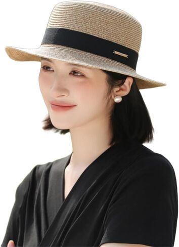 Summer UPF 50+ UV Sun Protection Caps Big Brim Fedora Foldable Packable Beach Hats for Women in Saudi Arabia