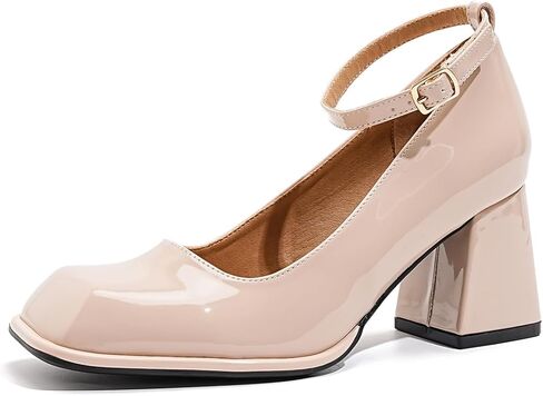 Women's Chunky Heel Pumps Mary Jane Closed Toe Dressy Wedding Shoes in Saudi Arabia