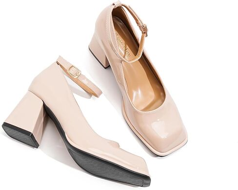 Women's Chunky Heel Pumps Mary Jane Closed Toe Dressy Wedding Shoes in Saudi Arabia