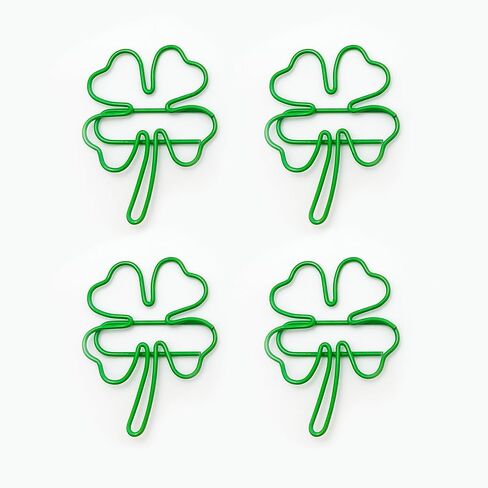 50 Pcs/Pack Four Leaf Clover Paper Clips, Green Lucky Paperclips, Notes Classified Clips for Junk Journal Stationery School Office Supplies in Saudi Arabia