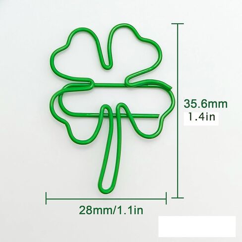 50 Pcs/Pack Four Leaf Clover Paper Clips, Green Lucky Paperclips, Notes Classified Clips for Junk Journal Stationery School Office Supplies in Saudi Arabia