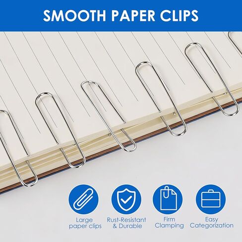 Jumbo Paper Clips, 1200 Pcs Large Paper Clips 2 inch, Silver Smooth Paperclips for Office Supplies in Saudi Arabia