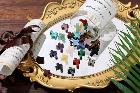 QINJIEJIE Cross Crystal Bulks Healing Crosses Pocket Worry Stones Pocket Crosses 20PCS Palm Stone for Crafts Necklace Bracelet Jewelry Making Easter Halloween Decor Christian Gifts in Saudi Arabia