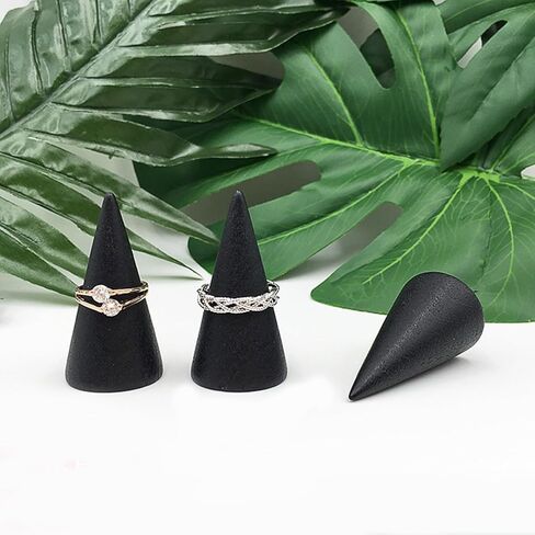 Ring Display Stand 5Pcs Wood Rings Holder Cone Shape Rings Stand Jewelry Display Rack for Business Photoshoot Room Decoration in Saudi Arabia