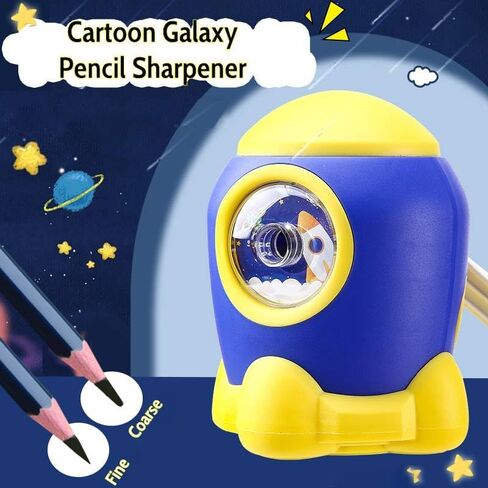 Manual Pencil Sharpener, Hand Crank Sharpener for Kids & Adults, 6.5-8 mm Pencils & Colored Pencils, Portable, Klein Blue with Yellow in Kuwait