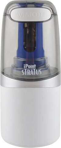 مبراة أقلام رصاص كهربائية من Westcott 17793 iPoint Stratus مع شفرات مربوطة بالتيتانيوم وعلبة علوية للمدرسة والمكتب والمنزل، ألوان متنوعة in Saudi Arabia