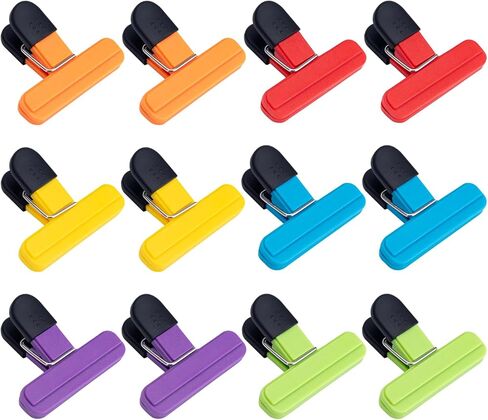 OWLKELA Chip Clips, 6 Pack Black Wide Open Bag Clips for Food Storage, Heavy Duty Seal Grips Plastic Food Clip for Snack, Packages (6 inch x 3.4 inch) in Saudi Arabia