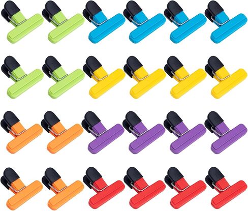 OWLKELA Chip Clips, 6 Pack Black Wide Open Bag Clips for Food Storage, Heavy Duty Seal Grips Plastic Food Clip for Snack, Packages (6 inch x 3.4 inch) in Saudi Arabia