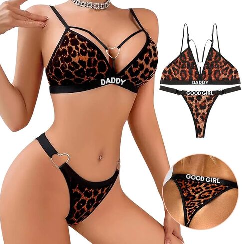 Sexy Lingerie for Women 2 Piece Lace Bra and Panty Set – Sheer Mesh Bralette and Thong in Saudi Arabia