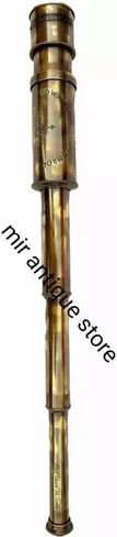 25-Inch Antique Brass Handheld Telescope with Wooden Box – Vintage London 1841 Spyglass, Maritime Collector’s Piece with Functional Optics, Nautical Gift & Home Décor in Saudi Arabia