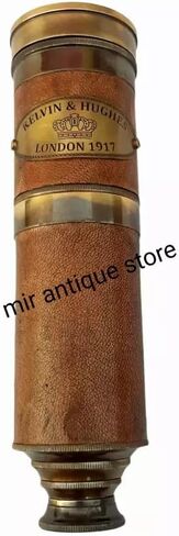 19" Solid Brass Handheld Telescope 1917 Vintage Nautical Spyglass with Optics and Wooden Storage Box – Ideal Collectible or Maritime Gift in Saudi Arabia