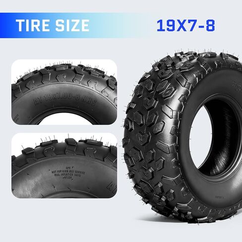 TRIBLE SIX Set of 2 19x7-8 ATV/UTV Tires,19x7x8 All-Terrain Mud & Trail Tires,4PR,Tubeless in Saudi Arabia