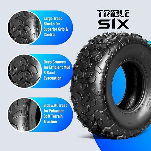 TRIBLE SIX Set of 2 19x7-8 ATV/UTV Tires,19x7x8 All-Terrain Mud & Trail Tires,4PR,Tubeless in Saudi Arabia
