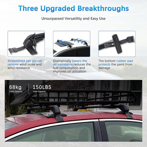 Cross Bars Aluminum Fits for Honda Civic 2015-2020 for Car Roof Rack with Lock Cargo Carrier, Black in Kuwait
