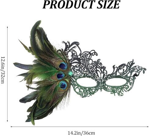 Feather Lace Masquerade Mask for Women, Detachable Feather Mask, for Halloween, Mardi Gras, Carnival, Masquerade Party in Saudi Arabia