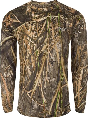 قميص Drake Waterfowl الرجالي EST Camo Performance برقبة دائرية وأكمام طويلة | قميص صيد تبريد للحماية من الشمس بعامل حماية من أشعة الشمس 50+ للرجال in Saudi Arabia