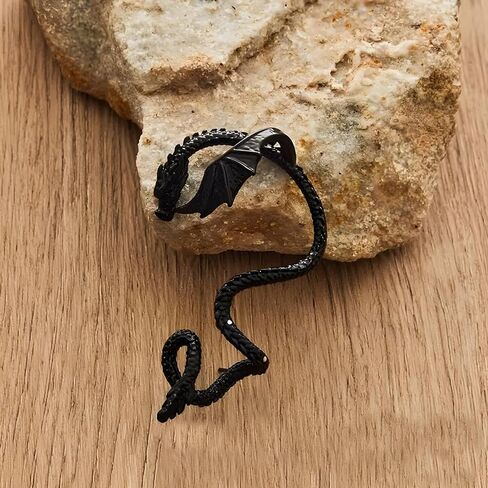 1PCS Dragon Climber Ear Wrap Earrings for Women Men Metal Winged Flying Dragon Ear Wrap Cuffs Earring in Saudi Arabia