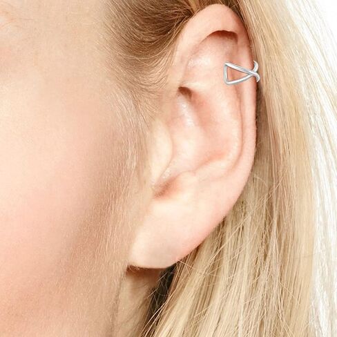 أقراط AeraVida Minimalist Chic الملتوية المتقاطعة من الفضة الإسترليني | أقراط كاجوال من الفضة الإسترليني للنساء | هدية للابنة، عيد الأم، أزياء مميزة in Saudi Arabia