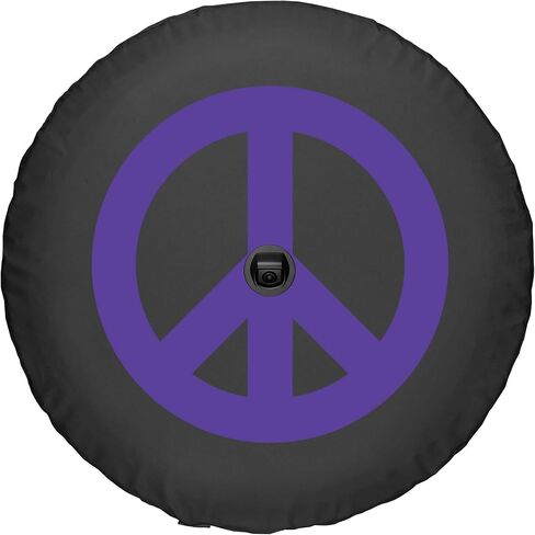 Boomerang - Peace Sign (Purple Print) - 32" Soft JL Tire Cover for Jeep Wrangler JL (with Back-up Camera) - Sport & Sahara (2018-2024) in Saudi Arabia